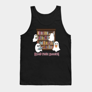 Ghost Read More Boooks, Teacher Halloween Shirt, Halloween Shirt, Ghost Reading Shirt, Gift for Halloween, Spooky Season, Funny Halloween Shirt Tank Top